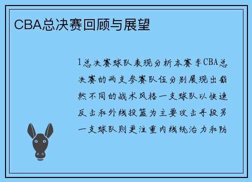 CBA总决赛回顾与展望